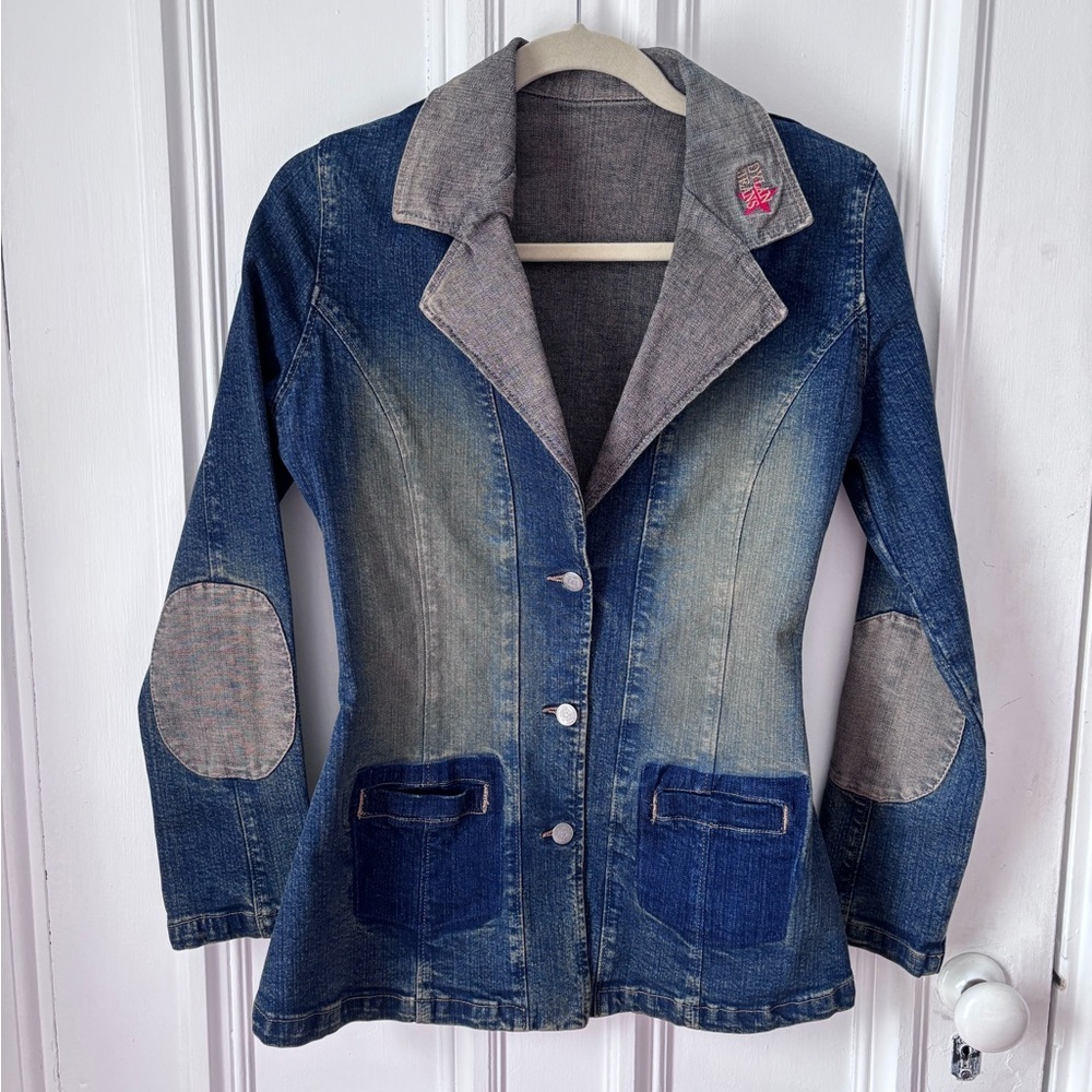 Women’s Vintage Dylan Jeans Button Front Blazer Style Jean Jacket Size Small